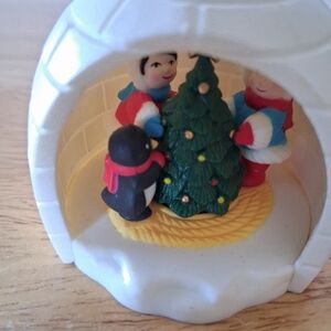 Christmas Igloo Christmas Ornament with Tree and Penguin